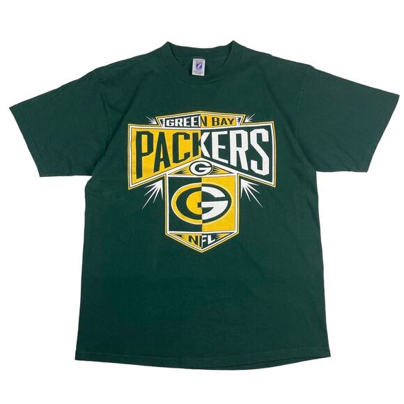 Vintage Green Bay Packers NFL Football Logo 7 Shockwave Green & Yellow Shirt XL - Picture 1 of 5